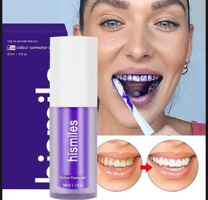 A J Moll Hismile Purple Teeth Cleaner Colour Corrector Teeth Whitening Toothpaste Gel