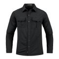 Men's Lightweight Quick-Drying Shirt Tactical Casual Military Long-Sleeved Cargo Shirt Breathable Sport Sunscreen Top T-Shirt. 