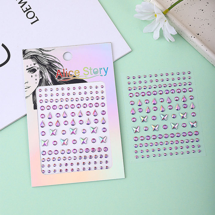 white stone hair stickers for women