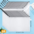 12-Piece Plastic Mesh Zip File Bag, Waterproof and Tear-Resistant File Folder, Multi-Size Zip File Bag for School Office Home Tr.