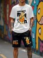 2025 summer new graphic men's suit High street top and shorts Comfortable, soft, breathable, lightweight and quick dry sweat abs. 