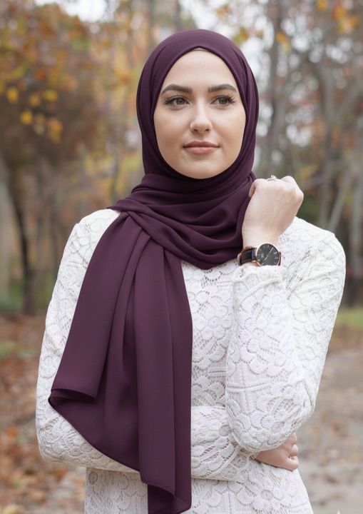 Chiffon%20Georgette%20Hijab%20For%20Girls%20And%20Women%20Summer%20Stole%20Scarf%20Lightweight%20Head%20Covering%20New%20Arrival%20Trendy%20Fashion%20Design%20-%20Image%205