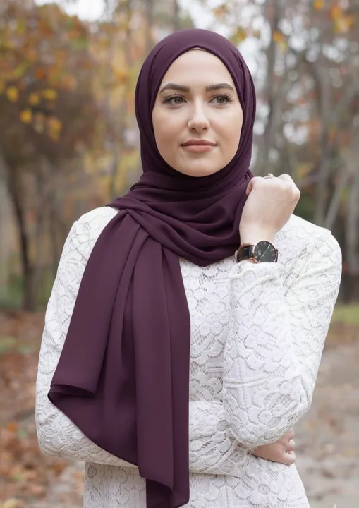 Chiffon%20Georgette%20Hijab%20For%20Girls%20And%20Women%20Summer%20Stole%20Scarf%20Lightweight%20Head%20Covering%20New%20Arrival%20Trendy%20Fashion%20Design%20-%20Image%205