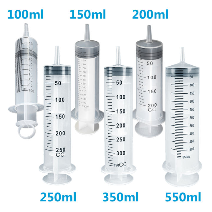 Large Syringe 100ml-550ml With 100cm Hose Measuring Reusable Injector For Pet Feeding Oil Water Drain Fluid Nutrient Big Syringe