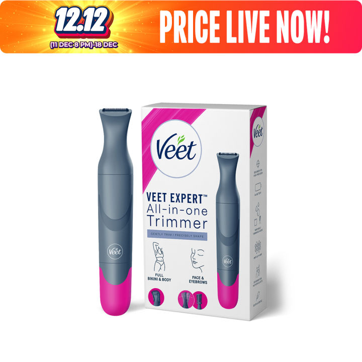 Veet Expert All-in-One Women's Trimmer Full Body, Bikini, Face & Eyebrow Grooming Trimmer Electric Shaver