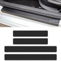 4pcs Universal Carbon Fiber Leather Car Door Sill Protection Film DIY Paste Waterproof Anti Scratch Strip Car Sticker. 