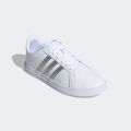 Women White Sneakers Court Point Running Shoes Lace-Up, Vinyl Synthetic Leather, Comfortable, Casual, Free Size, Stylish for College and Outdoor Activities. 