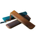 Portable Genuine Cowhide Pencil Case Retro Leather Pen Bag Storage Pouch for Pens Stationery Holder School Office Supplies. 