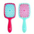 2pcs/set Vented Hollow Out Hair Brush Scalp Massage Comb Anti Knot Tangling Comb Anti-static Comb With Handle Fluffy Styling. 