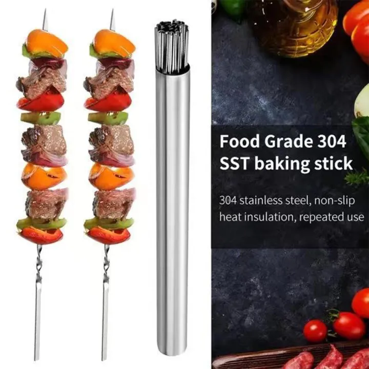 20%20Pcs%20Reusable%20Barbecue%20Skewer%20Rotatable%20Flat%20Metal%20Barbecue%20Skewers%20for%20Garden%20Courtyard%20Barbecue%20-%20Image%202