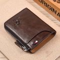 Mens Wallet Leather Business Card Holder Zipper Purse Luxury Wallets for Men RFID Protection Purses Carteira Masculina Luxury. 