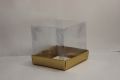 transparent box, gift box, size 4x4x4, golden. 