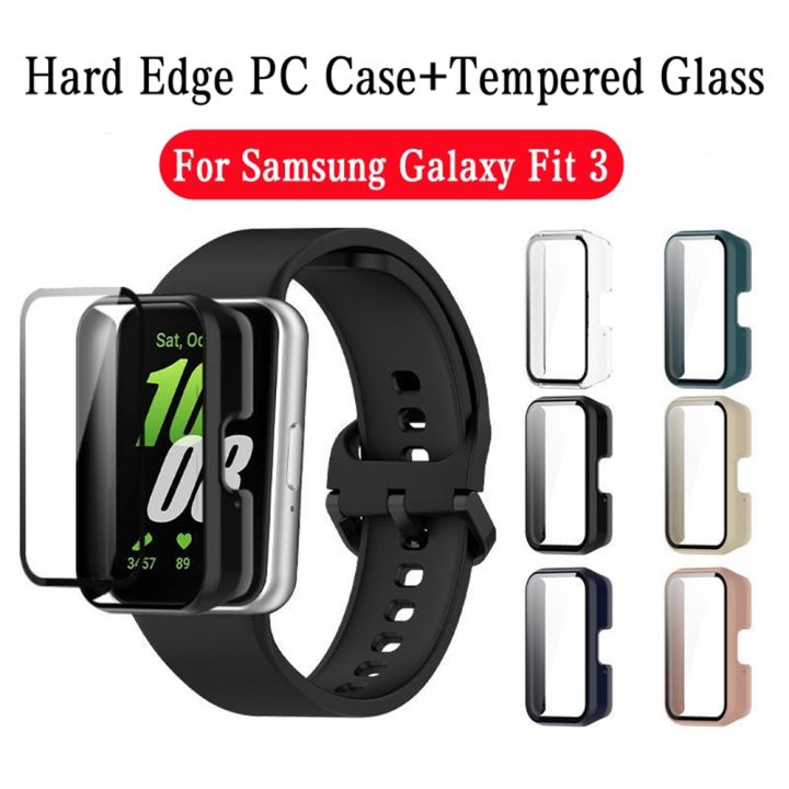Tempered Glass Case For Samsung Galaxy Fit 3 Full Coverage Cover Screen Protector Bumper For Samsung Galaxy Fit3 Accessories