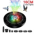 Fountain Light 7 Colors LED Light Solar Fountain Light Rotating Fountain 3W 6 Nozzle Water Pump Outdoor Bird Bath Garden.
