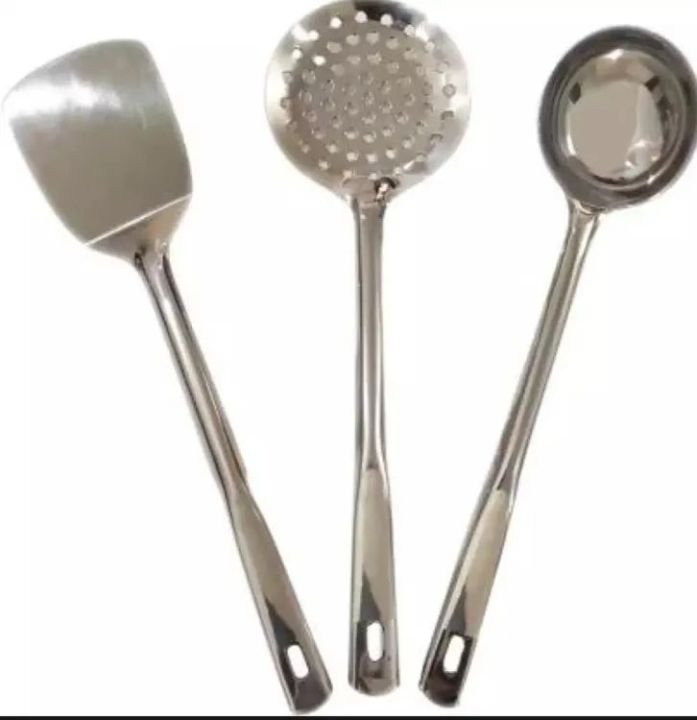 Steel Dadu Panyu Jhanjhar Serving Spoon Set