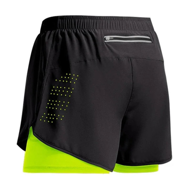 Men's Running Shorts Quick-drying Fitness Ventilate Double Layer Shorts Men New Sport Workout Training Bodybuilding Short Pants