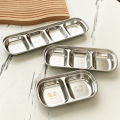 304 Stainless Steel Sauce Dish Hot Pot Barbecue Dipping Plate Compartment Seasoning Dishes Kitchen TablewareWORTHBUY. 