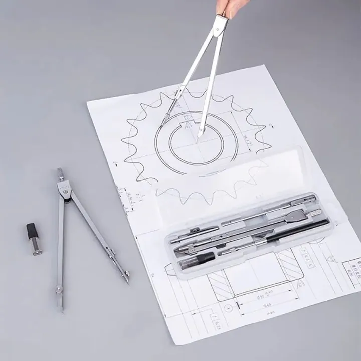 Professional%20Drawing%20Compass%20Setting%20Geometry/Mathematics%20OR%20Engineer%20Students%20Drawing%20Metal%20Compass%20With%20Pencil%20Leads%20Ink%20Drawer%20-%205pc%20Set%20-%20Image%203