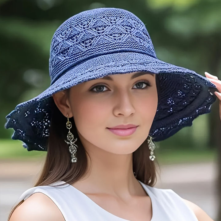 Korean%20Version%20New%20Straw%20Hat%20Summer%20Sun%20Hat%20Sun%20Protection%20Wave%20Sun%20Hat%20Beach%20Cool%20Hat%20Women's%20Hat%20-%20Image%204