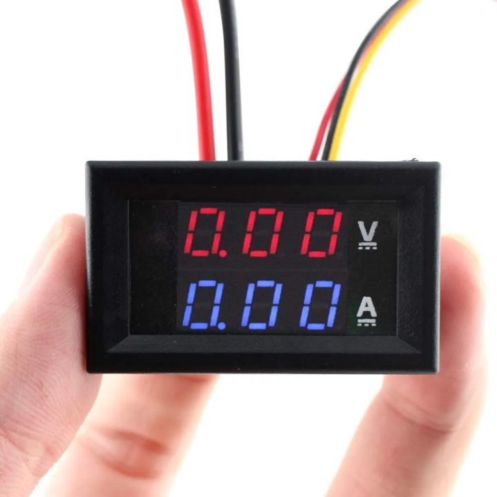 Led Digital Voltmeter Ammeter Dc Digital Multimeter 100V 10A Blue Red Led Amp Dual Digital Display Volt Meter Gauge Car Current Monitor Tester, Battery_powered