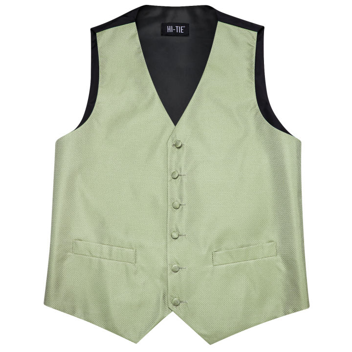 Sage%20Green%20Solid%20Floral%20Mens%20Suit%20Vests%204PC%20Woven%20Blue%20Waistcoat%20Tie%20Pocket%20Square%20Cufflinks%20Business%20Wedding%20Dress%20Waist%20Jacket%20-%20Image%205