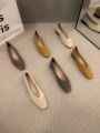 36-42 Over size coffee pointed toe flats ballet shoes women european slip on single loafers brand velvet ballerina zapatos.