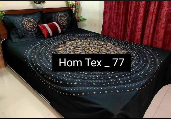 Stylish Digital Home Tex Cotton 8.5/7.5 Feet Double Size Bedsheet with Two Pillow Covers - Elevate Your Bedroom Style with This Chic Bed Sheet