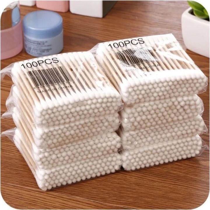 500Pcs/1000pcs Double Headed Cotton Swabs Wooden Makeup Cotton Stick Daily Used Cotton Ball Disposable Tampon Pick One's Ears