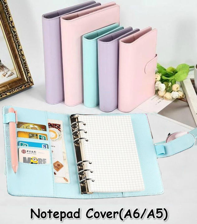 Macaroon%20Color%20A6/A5%20PU%20Leather%20DIY%20Binder%20Notebook%20Cover%20Diary%20Agenda%20Planner%20Paper%20Cover%20School%20Stationery%20-%20Image%202