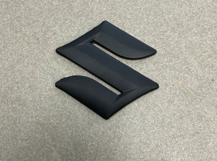 Suzuki "S" Monogram Emblem - Suzuki Alto Front Grill Logo in Matte Black Finish - Suzuki Alto Accessories