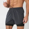 2025New Men Running Shorts Gym Sports Shorts 2 In 1 Quick Dry Workout Training Gym Fitness Jogging Short Pants Summer Men Shorts.