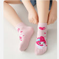 5 Pairs Kawaii Sanrio Character Kids Socks, Cute Hello Kitty Kuromi Cinnamoroll Girls Socks, Breathable Cotton Socks.