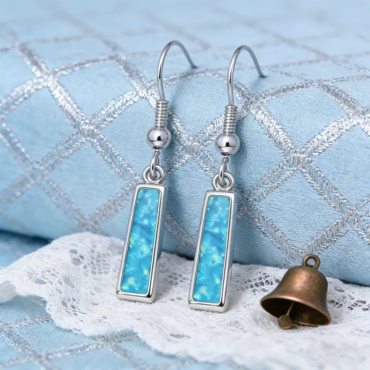 Blue%20Opal%20Dangle%20Earrings%20for%20Women,Rectangular%20Sapphire%20Blue%20stone%20&%20White%20K%20Plated%20Setting,Hypoallergenic%20Geometric%20Minimalist%20-%20Image%202
