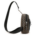 Casual Business Shoulder Bag for Men PU Leather Messenger Bag Wide Strap Crossbody Bags Plaid Designer Male Sling Bags.