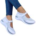 Round Head Knitted Women's Thick Sole Single Shoes Women's Large Size 36-43 Grid Casual Women's Shoes Sneakers Women. 