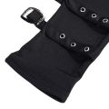 Women Half Finger Metal Buckle Belt Rivet Punk Hip Hop Party Cosplay Dance Mitten Black Fingerless Milk Silk Glove Cuff R46.