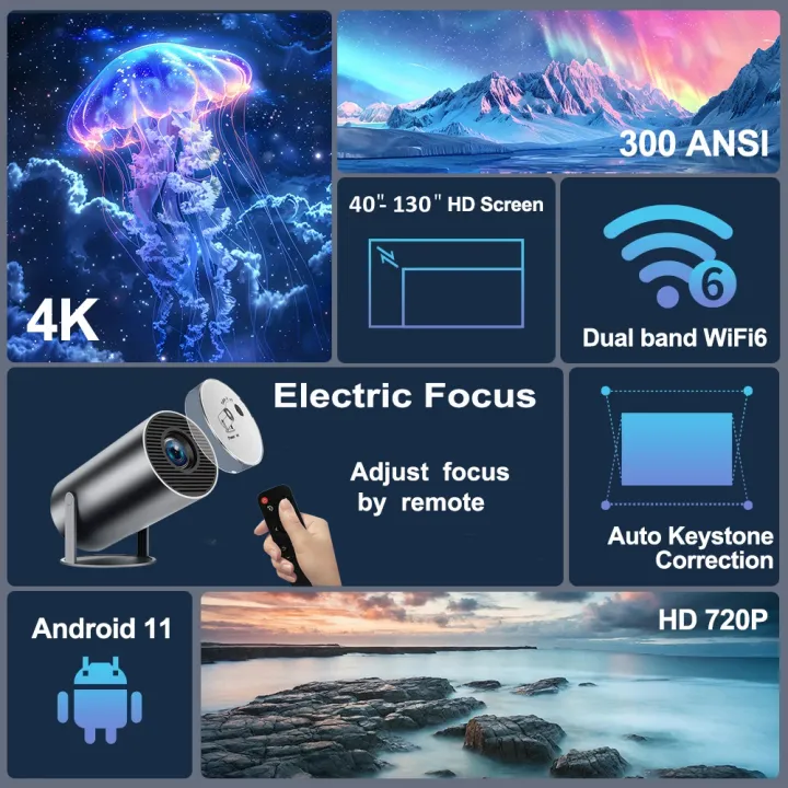 DITONG%20HY300%20Plus%20Projector%20Android%204K%201280*720P%20Video%20Cinema%20Outdoor%20Portable%20Outdoor%20home%20hd%20led%20Projetor%20hy300%20pro%20Upgraded%20-%20Image%202