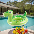 1PC Green Dinosaur Inflatable Swim Ring, Fun Pool Float, Perfect for Water Play. 