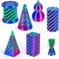 6 Pack Spiral Cone Fidget Toys 3D Printed Impossible Passthrough Pyramid Pillar Gourd Helix Screw Toys for Anxiety Relaxing. 