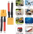 XT60 Connector 12AWG Silicon Wire Female and Male Extention Cable XT60 Plug Connector for RC Cars Boat Drone Lithium Battery. 