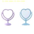 Portable Double-Sided Heart Shape Desktop Makeup Mirror Cosmetic Compact Hand Mirror for Women Vanity Mirror.