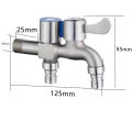 Stainless Steel Faucet Double Outlet Dual Control Water Tap One in Two Out Faucet 1/2" Bidet Faucets Bathroom Accessories. 