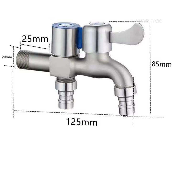 Stainless%20Steel%20Faucet%20Double%20Outlet%20Dual%20Control%20Water%20Tap%20One%20in%20Two%20Out%20Faucet%201/2"%20Bidet%20Faucets%20Bathroom%20Accessories%20-%20Image%203
