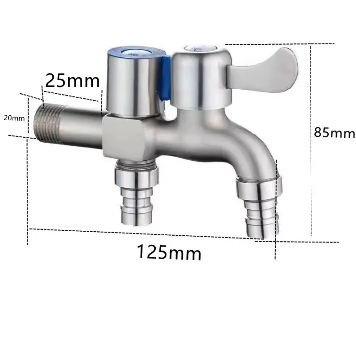 Stainless%20Steel%20Faucet%20Double%20Outlet%20Dual%20Control%20Water%20Tap%20One%20in%20Two%20Out%20Faucet%201/2"%20Bidet%20Faucets%20Bathroom%20Accessories%20-%20Image%203