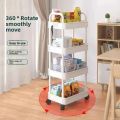 5-Tier Rolling Storage Cart with Wheels, Slim Narrow Gap Mobile Shelf, Hollow-Out Multilayer Organizer for Kitchen Bathroom Home.