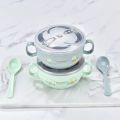 Baby Feeding Bowl Stainless Steel Insulation Bowl Spoon Set Children. 