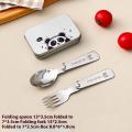 3Pcs/set 304 Stainless Steel Folding Fork Spoon With Cutlery Box Portable Foldable Dinnerware Set Outdoor Tableware. 