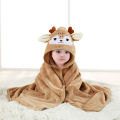 Animal Baby Bathrobe Quick Absorbent Soft Hooded Warm Coral Velvet Bathrobe Sleeping Robe Darling Cuddle Bath for Many Scenes. 