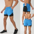 Men's Running Shorts Quick-drying Fitness Black Double Layer Shorts Men New Sport Workout Training Bodybuilding Short Pants.