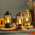  Vintage Wind Lamp, LED Candle Light Small Night Light Camping Light Bedside Hanging Light Table Light Atmosphere Light Electronic Candle Light (With 3 Pieces AG13 Battery Powered). 